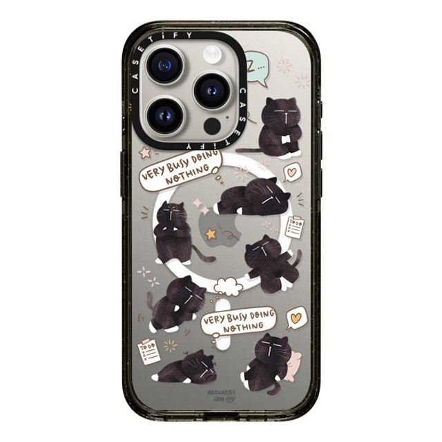 moonariesillo x CASETiFY iPhone 15 Pro Case Cat,Animal Black インパクトケース MagSafe対応 Very busy doing nothing pattern case by Moonaries illo Mother's Day moonariesillo x CASETiFY iPhone 15 Pro Case Cat,Animal Black インパクトケース MagSafe対応 Very busy doing nothing pattern case by Moonaries illo Mother's Day