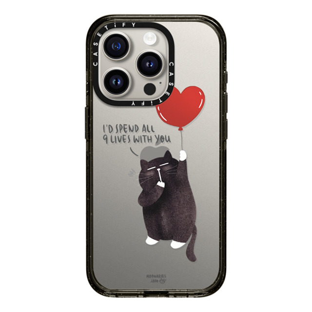 moonariesillo x CASETiFY iPhone 15 Pro ケース ブラック インパクトケース I'd spend all 9 lives with you by Moonaries illo