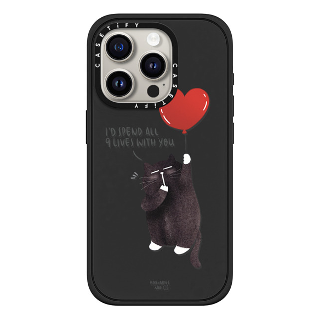 moonariesillo x CASETiFY iPhone 15 Pro ケース マットブラック インパクトケース MagSafe対応 I'd spend all 9 lives with you by Moonaries illo