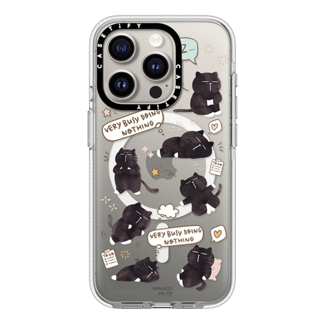 moonariesillo x CASETiFY iPhone 15 Pro ケース クリア クリア ケース MagSafe対応 Very busy doing nothing pattern case by Moonaries illo