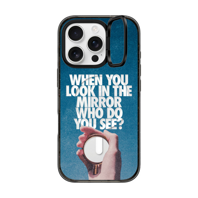 Okiden x CASETiFY iPhone 16 Pro ケース ブラック インパクトリングスタンドケース MagSafe対応 WHEN YOU LOOK IN THE MIRROR WHO DO YOU SEE? by Okiden Mother's Day Okiden x CASETiFY iPhone 16 Pro ケース ブラック インパクトリングスタンドケース MagSafe対応 WHEN YOU LOOK IN THE MIRROR WHO DO YOU SEE? by Okiden Mother's Day