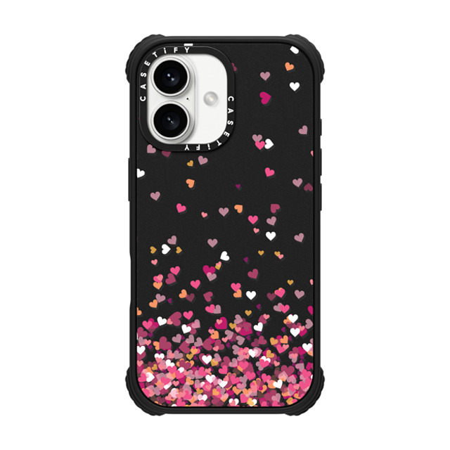 CASETiFY iPhone 16 Case Matte Black ウルトラ インパクトケース MagSafe 対応 Heart Confetti Hearts CASETiFY iPhone 16 Case Matte Black ウルトラ インパクトケース MagSafe 対応 Heart Confetti Hearts