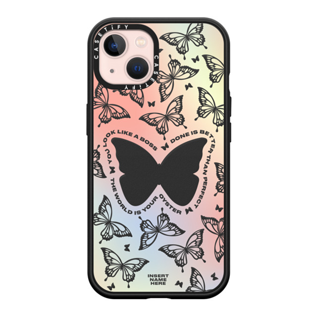 Insert Name Here x CASETiFY iPhone 13 ケース マットブラック インパクトケース MagSafe対応 You Give Me Butterflies