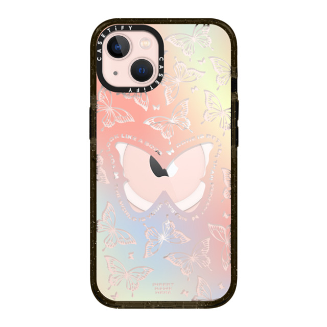 Insert Name Here x CASETiFY iPhone 13 ケース ブラック インパクトケース MagSafe対応 You Give Me Butterflies