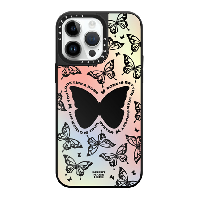 Insert Name Here x CASETiFY iPhone 14 Pro Max Case Black on Black ミラーケース MagSafe対応 You Give Me Butterflies Insert Name Here x CASETiFY iPhone 14 Pro Max Case Black on Black ミラーケース MagSafe対応 You Give Me Butterflies