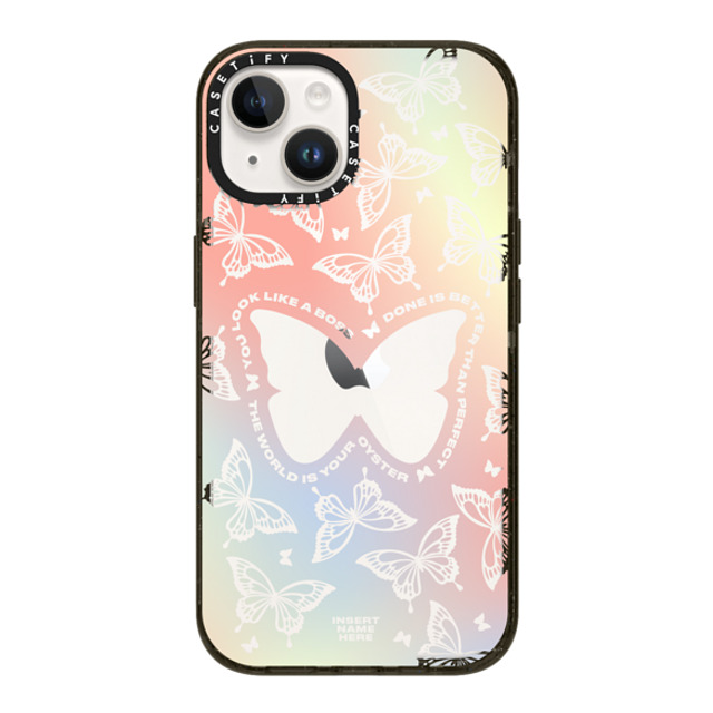 Insert Name Here x CASETiFY iPhone 14 ケース ブラック インパクトケース You Give Me Butterflies