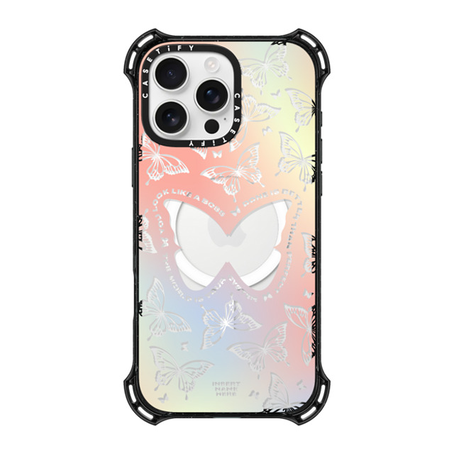 Insert Name Here x CASETiFY iPhone 16 Pro Max ケース ブラック バウンスケース You Give Me Butterflies