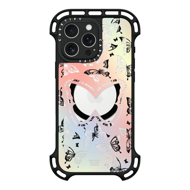 Insert Name Here x CASETiFY iPhone 16 Pro Max ケース ブラック ウルトラ バウンスケース MagSafe対応 You Give Me Butterflies