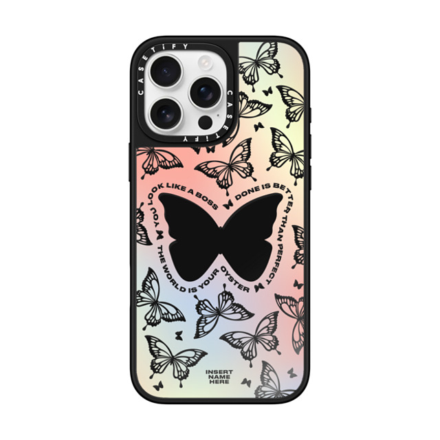 Insert Name Here x CASETiFY iPhone 16 Pro Max ケース Black on Black ミラーケース MagSafe対応 You Give Me Butterflies