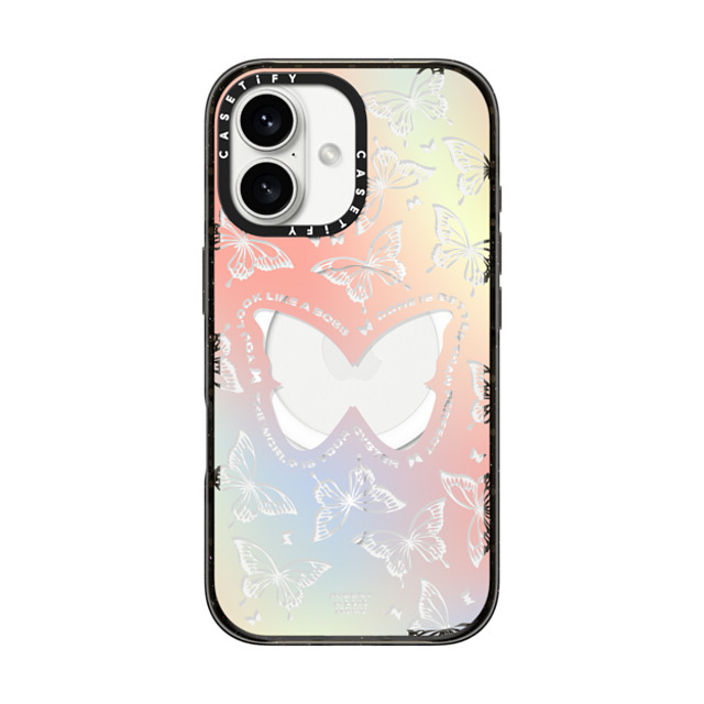 Insert Name Here x CASETiFY iPhone 16 ケース ブラック インパクトケース MagSafe対応 You Give Me Butterflies