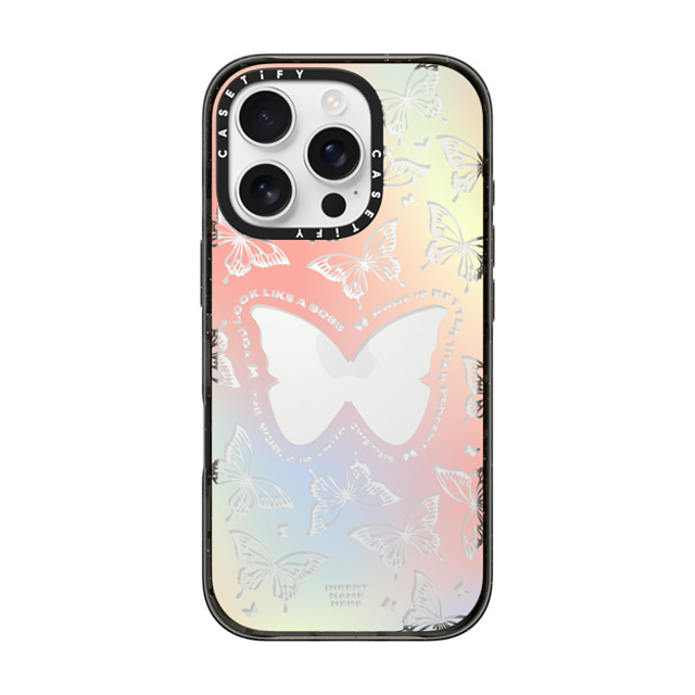 Insert Name Here x CASETiFY iPhone 16 Pro ケース ブラック インパクトケース You Give Me Butterflies