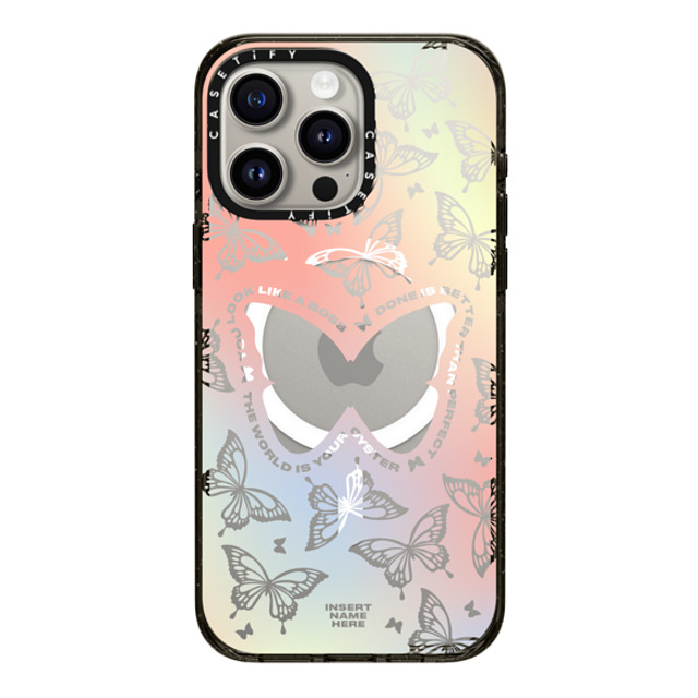 Insert Name Here x CASETiFY iPhone 15 Pro Max ケース ブラック インパクトケース MagSafe対応 You Give Me Butterflies