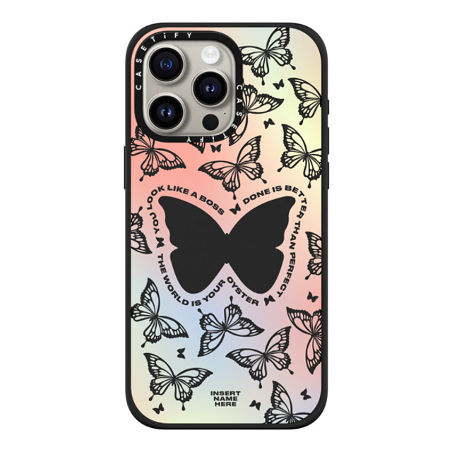 Insert Name Here x CASETiFY iPhone 15 Pro Max ケース マットブラック インパクトケース MagSafe対応 You Give Me Butterflies