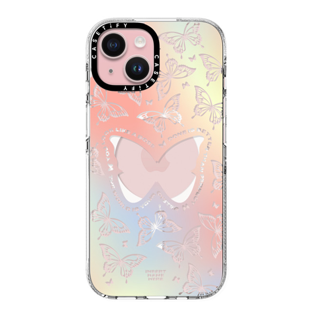 Insert Name Here x CASETiFY iPhone 15 ケース クリア クリア ケース MagSafe対応 You Give Me Butterflies