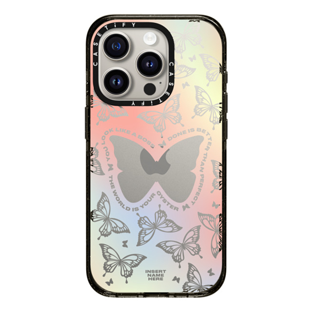 Insert Name Here x CASETiFY iPhone 15 Pro ケース ブラック インパクトケース You Give Me Butterflies