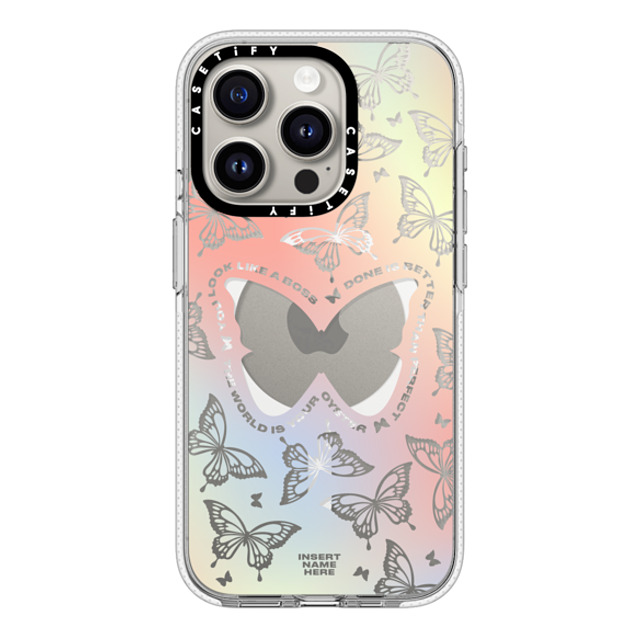 Insert Name Here x CASETiFY iPhone 15 Pro ケース クリア クリア ケース MagSafe対応 You Give Me Butterflies