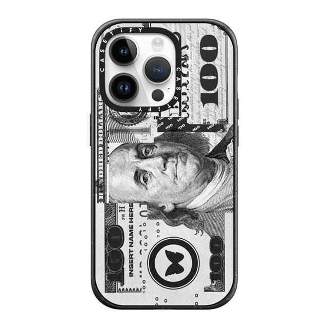 Insert Name Here x CASETiFY iPhone 14 Pro ケース マットブラック インパクトケース MagSafe対応 Show Me The Money