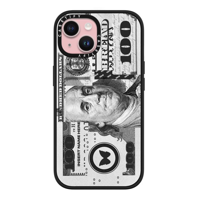 Insert Name Here x CASETiFY iPhone 15 ケース マットブラック インパクトケース MagSafe対応 Show Me The Money