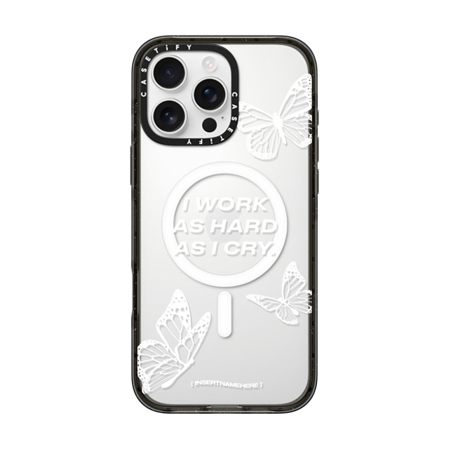 Insert Name Here x CASETiFY iPhone 16 Pro Max Case Butterfly,Quote Black Impact Case MagSafe Compatible Cry Babe-y Father's Day Insert Name Here x CASETiFY iPhone 16 Pro Max Case Butterfly,Quote Black Impact Case MagSafe Compatible Cry Babe-y Father's Day