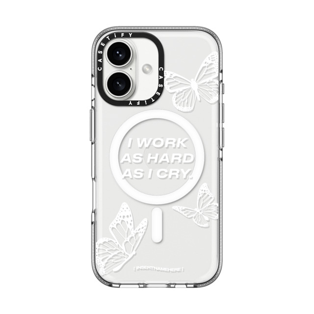 Insert Name Here x CASETiFY iPhone 16 Case Butterfly,Quote Clear Clear Case MagSafe Compatible Cry Babe-y Father's Day Insert Name Here x CASETiFY iPhone 16 Case Butterfly,Quote Clear Clear Case MagSafe Compatible Cry Babe-y Father's Day