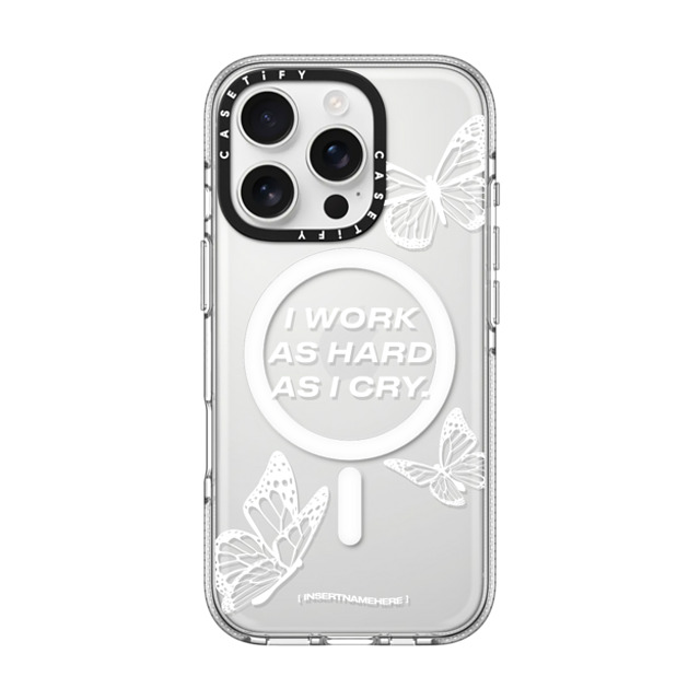 Insert Name Here x CASETiFY iPhone 16 Pro Case Butterfly,Quote Clear Clear Case MagSafe Compatible Cry Babe-y Father's Day Insert Name Here x CASETiFY iPhone 16 Pro Case Butterfly,Quote Clear Clear Case MagSafe Compatible Cry Babe-y Father's Day