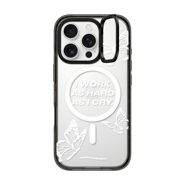 Insert Name Here x CASETiFY iPhone 16 Pro Case Butterfly,Quote Black インパクトリングスタンドケース MagSafe対応 Cry Babe-y Father's Day Insert Name Here x CASETiFY iPhone 16 Pro Case Butterfly,Quote Black インパクトリングスタンドケース MagSafe対応 Cry Babe-y Father's Day
