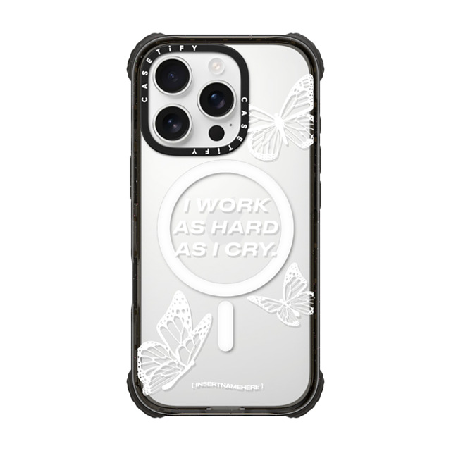 Insert Name Here x CASETiFY iPhone 16 Pro Case Butterfly,Quote Black ウルトラ インパクトケース MagSafe 対応 Cry Babe-y Father's Day Insert Name Here x CASETiFY iPhone 16 Pro Case Butterfly,Quote Black ウルトラ インパクトケース MagSafe 対応 Cry Babe-y Father's Day
