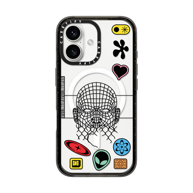 Other Minerals x CASETiFY iPhone 16 Case Geometric,Surrealism Black Impact Case MagSafe Compatible Charms Back to School Other Minerals x CASETiFY iPhone 16 Case Geometric,Surrealism Black Impact Case MagSafe Compatible Charms Back to School