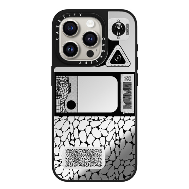 Other Minerals x CASETiFY iPhone 15 Pro Case Silver on Black ミラーケース MagSafe対応 Latency by Other Minerals Other Minerals x CASETiFY iPhone 15 Pro Case Silver on Black ミラーケース MagSafe対応 Latency by Other Minerals