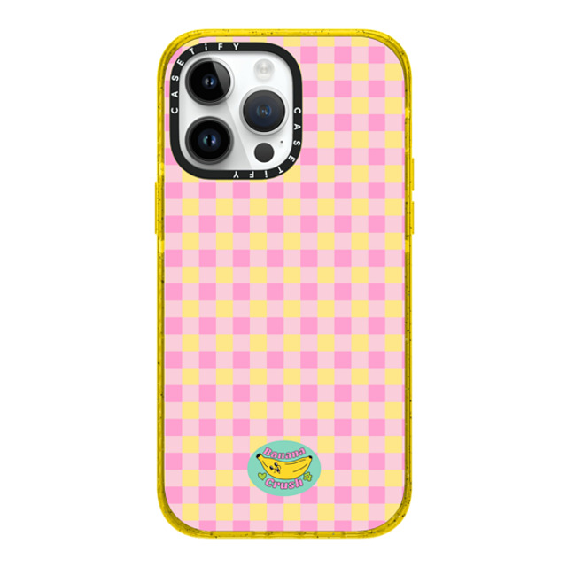 Banana Crush x CASETiFY iPhone 14 Pro Max ケース Checkered,Pastel イエロー インパクトケース Picnic Father's Day Banana Crush x CASETiFY iPhone 14 Pro Max ケース Checkered,Pastel イエロー インパクトケース Picnic Father's Day