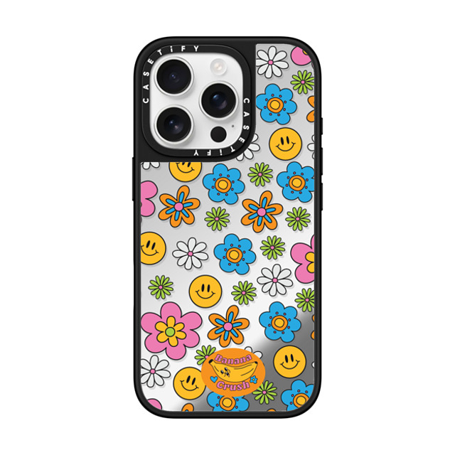 Banana Crush x CASETiFY iPhone 16 Pro ケース Y2K Silver on Black ミラーケース MagSafe対応 Smile! Father's Day Banana Crush x CASETiFY iPhone 16 Pro ケース Y2K Silver on Black ミラーケース MagSafe対応 Smile! Father's Day