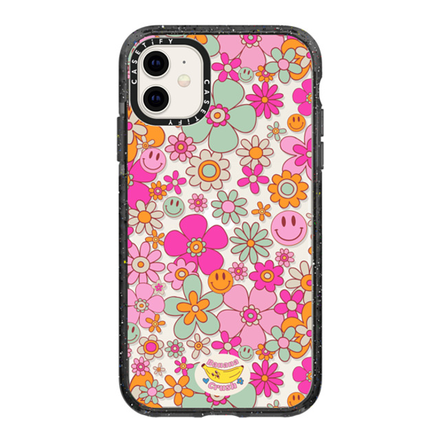 Banana Crush x CASETiFY iPhone 11 ケース ブラック インパクトケース Groovy Pattern Clear