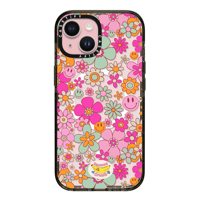 Banana Crush x CASETiFY iPhone 15 ケース Floral,Y2K ブラック インパクトケース MagSafe対応 Groovy Pattern Clear Father's Day Banana Crush x CASETiFY iPhone 15 ケース Floral,Y2K ブラック インパクトケース MagSafe対応 Groovy Pattern Clear Father's Day