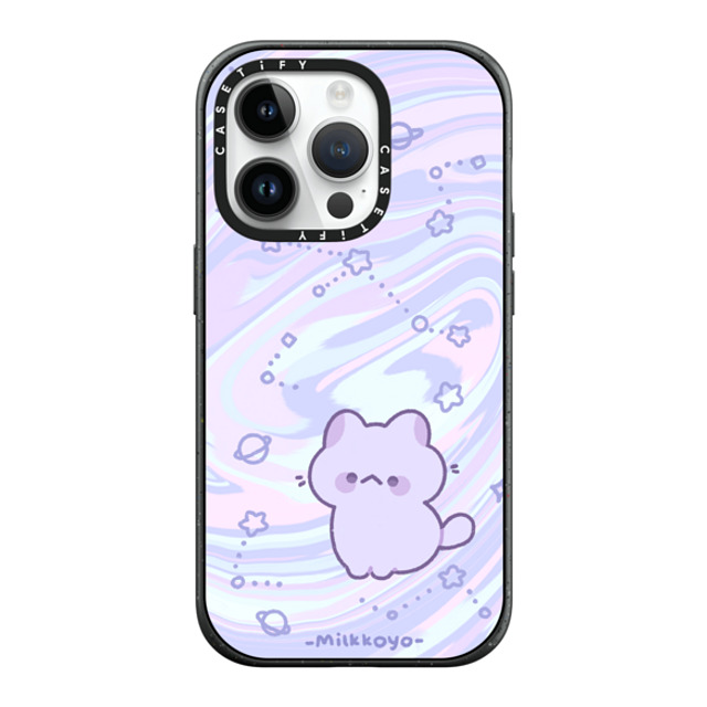 milkkoyo x CASETiFY iPhone 14 Pro ケース マットブラック インパクトケース MagSafe対応 Space Kitty by Milkkoyo