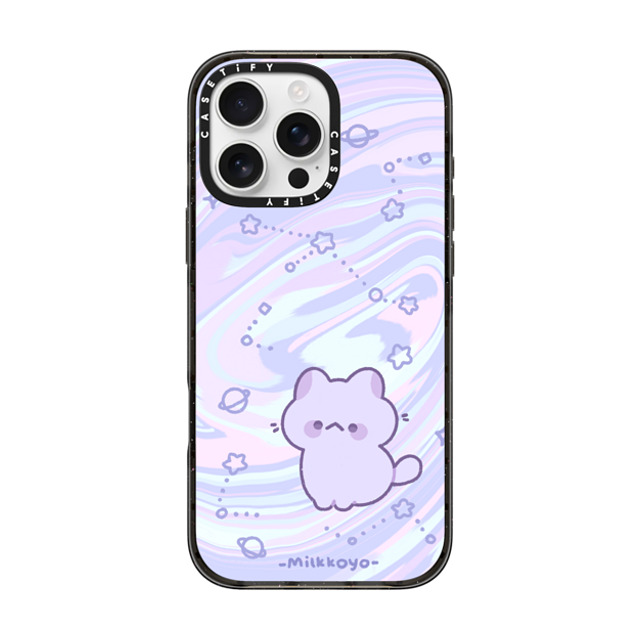 milkkoyo x CASETiFY iPhone 16 Pro Max ケース ブラック インパクトケース MagSafe対応 Space Kitty by Milkkoyo