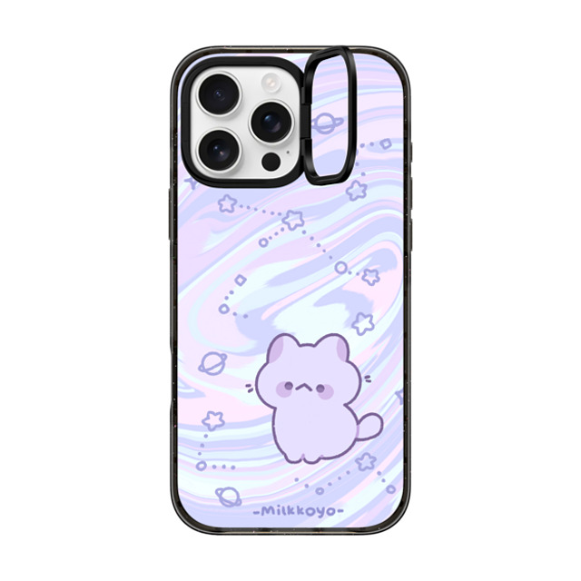 milkkoyo x CASETiFY iPhone 16 Pro Max ケース ブラック インパクトリングスタンドケース MagSafe対応 Space Kitty by Milkkoyo