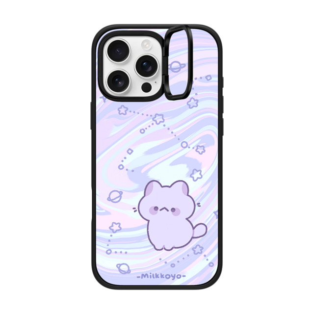 milkkoyo x CASETiFY iPhone 16 Pro Max ケース マットブラック インパクトリングスタンドケース MagSafe対応 Space Kitty by Milkkoyo