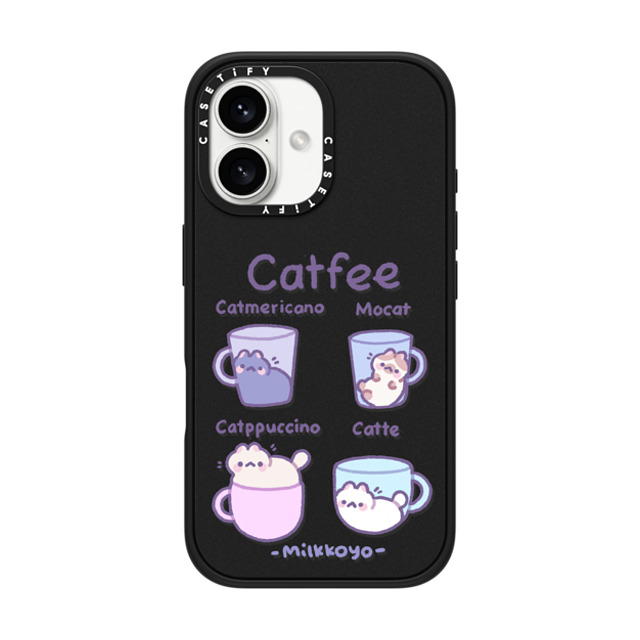 milkkoyo x CASETiFY iPhone 16 Case Animal,Cartoon Matte Black Impact Case MagSafe Compatible Catfee by Milkkoyo Father's Day milkkoyo x CASETiFY iPhone 16 Case Animal,Cartoon Matte Black Impact Case MagSafe Compatible Catfee by Milkkoyo Father's Day