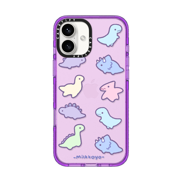 milkkoyo x CASETiFY iPhone 16 Plus ケース パープル インパクトケース Dinosaurs by Milkkoyo