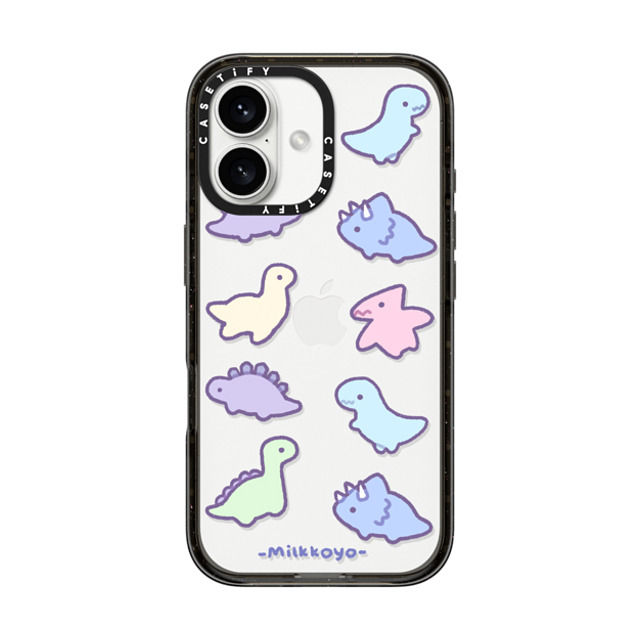 milkkoyo x CASETiFY iPhone 16 ケース Animal,Cartoon ブラック インパクトケース Dinosaurs by Milkkoyo Father's Day milkkoyo x CASETiFY iPhone 16 ケース Animal,Cartoon ブラック インパクトケース Dinosaurs by Milkkoyo Father's Day