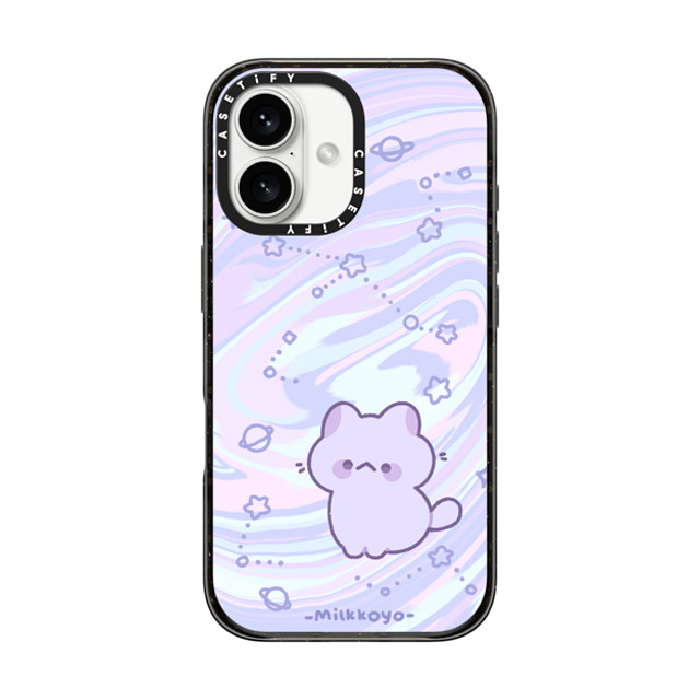 milkkoyo x CASETiFY iPhone 16 ケース ブラック インパクトケース MagSafe対応 Space Kitty by Milkkoyo