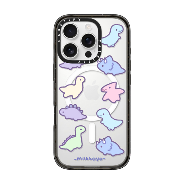milkkoyo x CASETiFY iPhone 16 Pro ケース Animal,Cartoon ブラック インパクトケース MagSafe対応 Dinosaurs by Milkkoyo Father's Day milkkoyo x CASETiFY iPhone 16 Pro ケース Animal,Cartoon ブラック インパクトケース MagSafe対応 Dinosaurs by Milkkoyo Father's Day