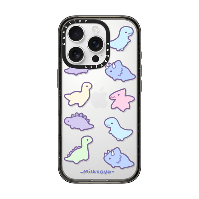 milkkoyo x CASETiFY iPhone 16 Pro ケース Animal,Cartoon ブラック インパクトケース Dinosaurs by Milkkoyo Father's Day milkkoyo x CASETiFY iPhone 16 Pro ケース Animal,Cartoon ブラック インパクトケース Dinosaurs by Milkkoyo Father's Day