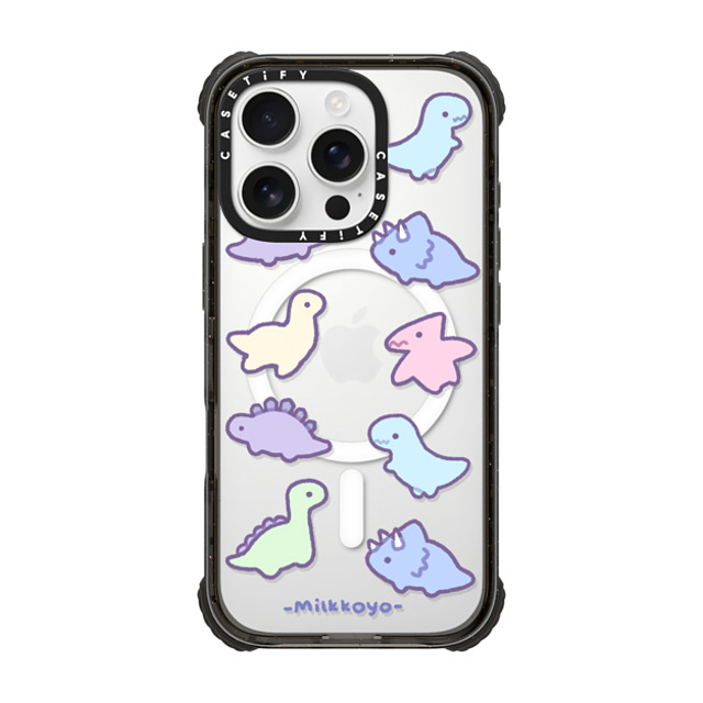 milkkoyo x CASETiFY iPhone 16 Pro ケース Animal,Cartoon ブラック ウルトラ インパクトケース MagSafe 対応 Dinosaurs by Milkkoyo Father's Day milkkoyo x CASETiFY iPhone 16 Pro ケース Animal,Cartoon ブラック ウルトラ インパクトケース MagSafe 対応 Dinosaurs by Milkkoyo Father's Day