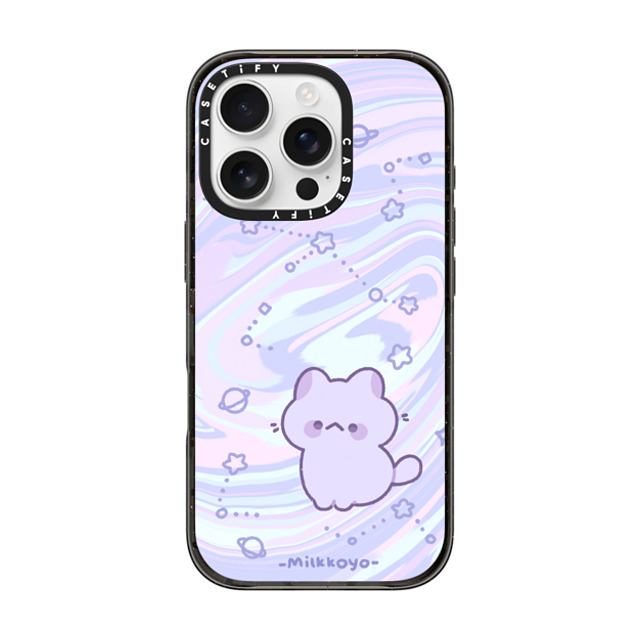 milkkoyo x CASETiFY iPhone 16 Pro ケース ブラック インパクトケース MagSafe対応 Space Kitty by Milkkoyo