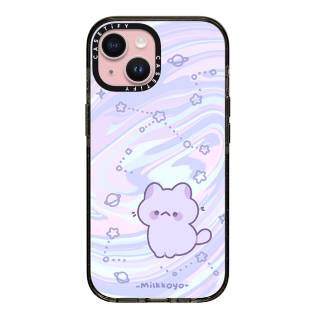 milkkoyo x CASETiFY iPhone 15 ケース ブラック インパクトケース Space Kitty by Milkkoyo