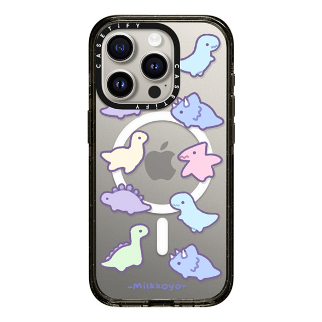 milkkoyo x CASETiFY iPhone 15 Pro ケース Animal,Cartoon ブラック インパクトケース MagSafe対応 Dinosaurs by Milkkoyo Father's Day milkkoyo x CASETiFY iPhone 15 Pro ケース Animal,Cartoon ブラック インパクトケース MagSafe対応 Dinosaurs by Milkkoyo Father's Day
