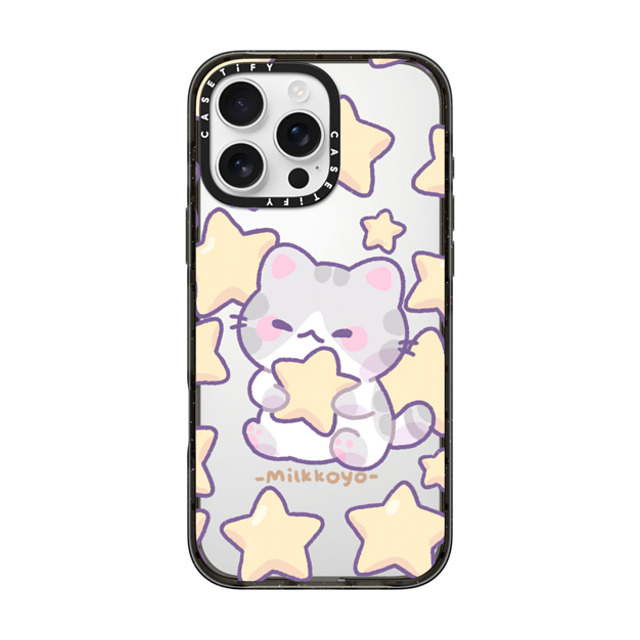milkkoyo x CASETiFY iPhone 16 Pro Max ケース Cat,Star ブラック インパクトケース Stars Phone Case Back to School milkkoyo x CASETiFY iPhone 16 Pro Max ケース Cat,Star ブラック インパクトケース Stars Phone Case Back to School