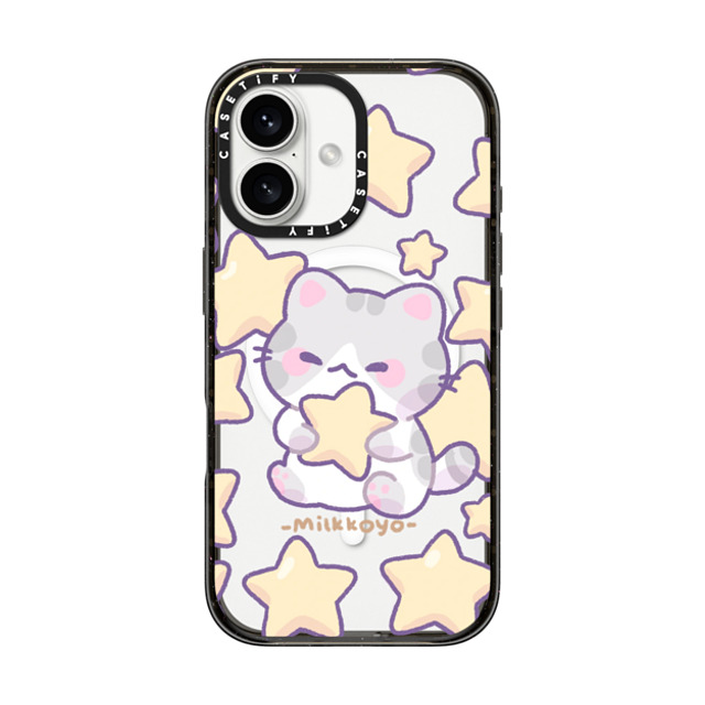 milkkoyo x CASETiFY iPhone 16 ケース Cat,Star ブラック インパクトケース MagSafe対応 Stars Phone Case Back to School milkkoyo x CASETiFY iPhone 16 ケース Cat,Star ブラック インパクトケース MagSafe対応 Stars Phone Case Back to School