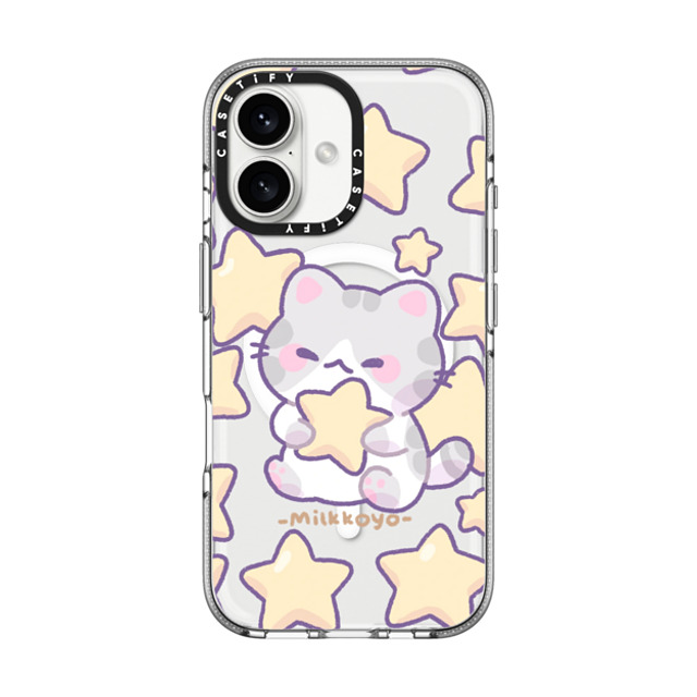 milkkoyo x CASETiFY iPhone 16 ケース Cat,Star クリア クリア ケース MagSafe対応 Stars Phone Case Back to School milkkoyo x CASETiFY iPhone 16 ケース Cat,Star クリア クリア ケース MagSafe対応 Stars Phone Case Back to School